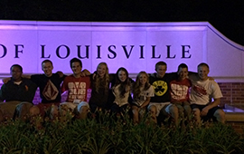 SUCCESS Academy students in front of the University of Louisville at a science camp